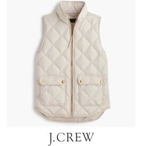 I. Crew Women’s Quilted Excursion Down Vest in Cream Size XXS